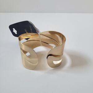G By Gennaro Brushed Gold Tone Open Cuff NWT Jewelry